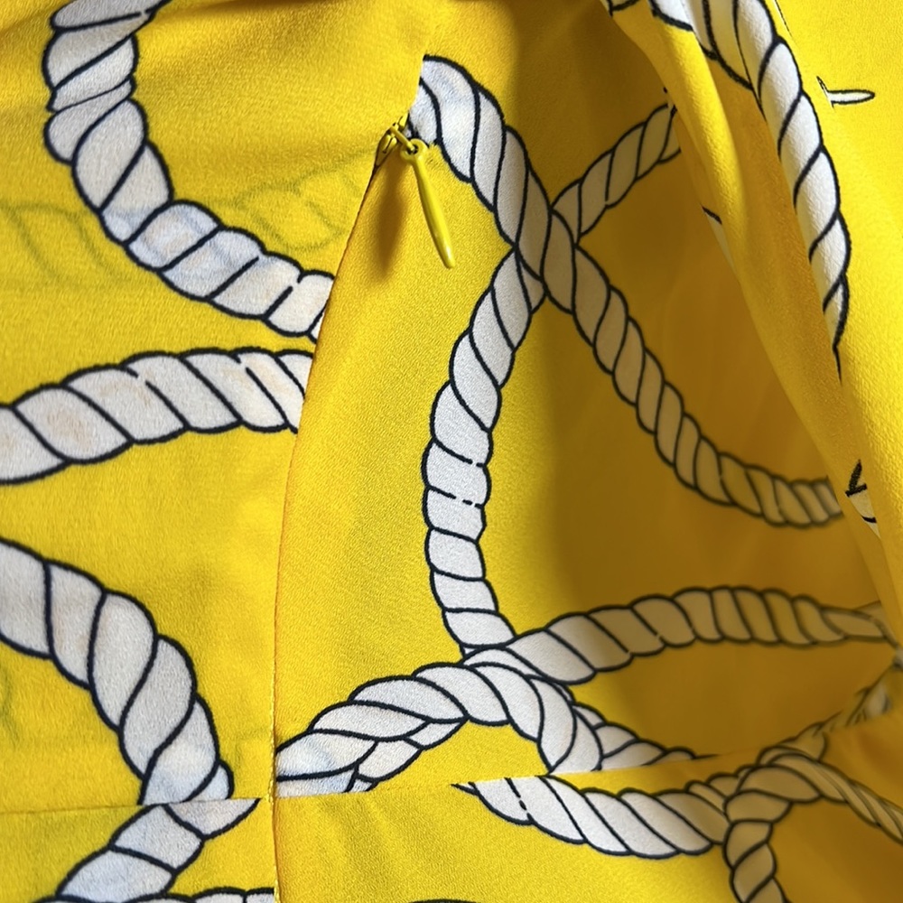 Women’s Cabi drop waist pendulum blouse bright yellow nautical print SZ M - Picture 6 of 12